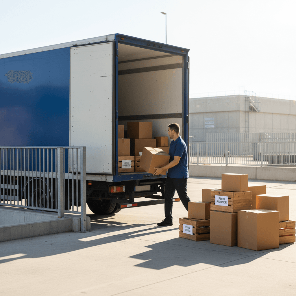 Restaurant supply delivery to loading dock